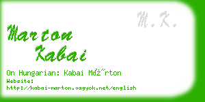 marton kabai business card